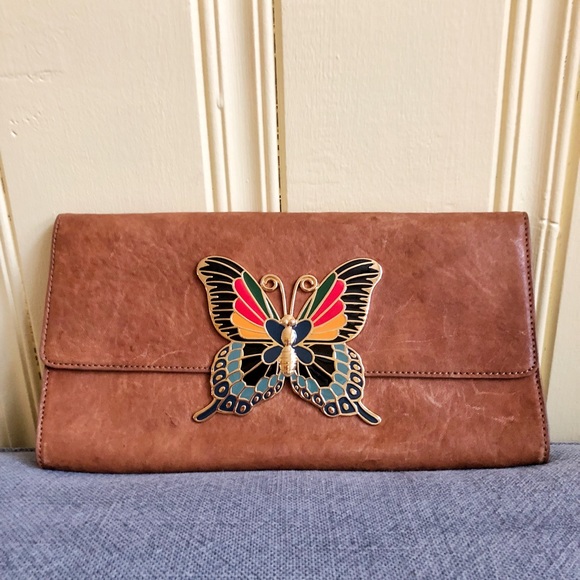 Curations Handbags - Curations Leather “Butterfly” Clutch